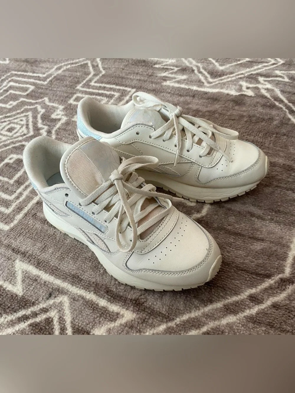 White and Blue Reeboks
